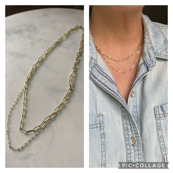 Handmade Jewelry - Handcrafted Gold Plated Paper Clip Chain Layered necklace